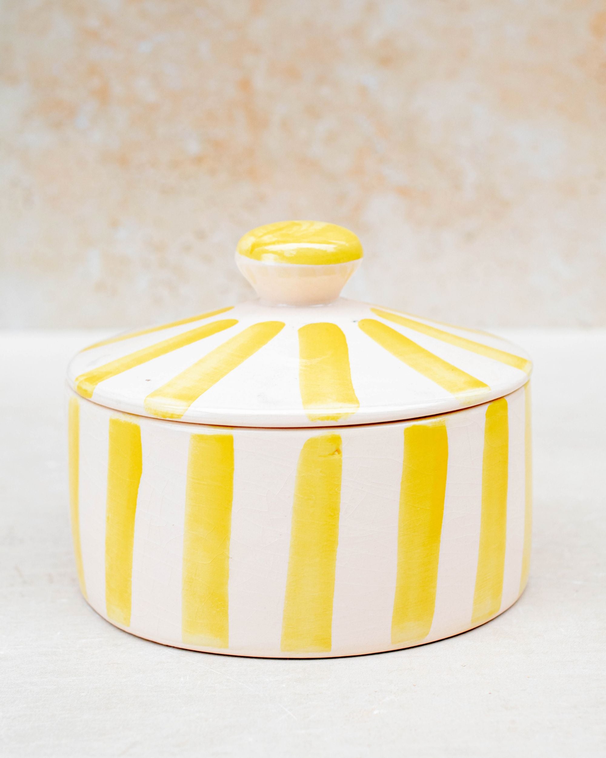 Moroccan Striped Lidded Pot