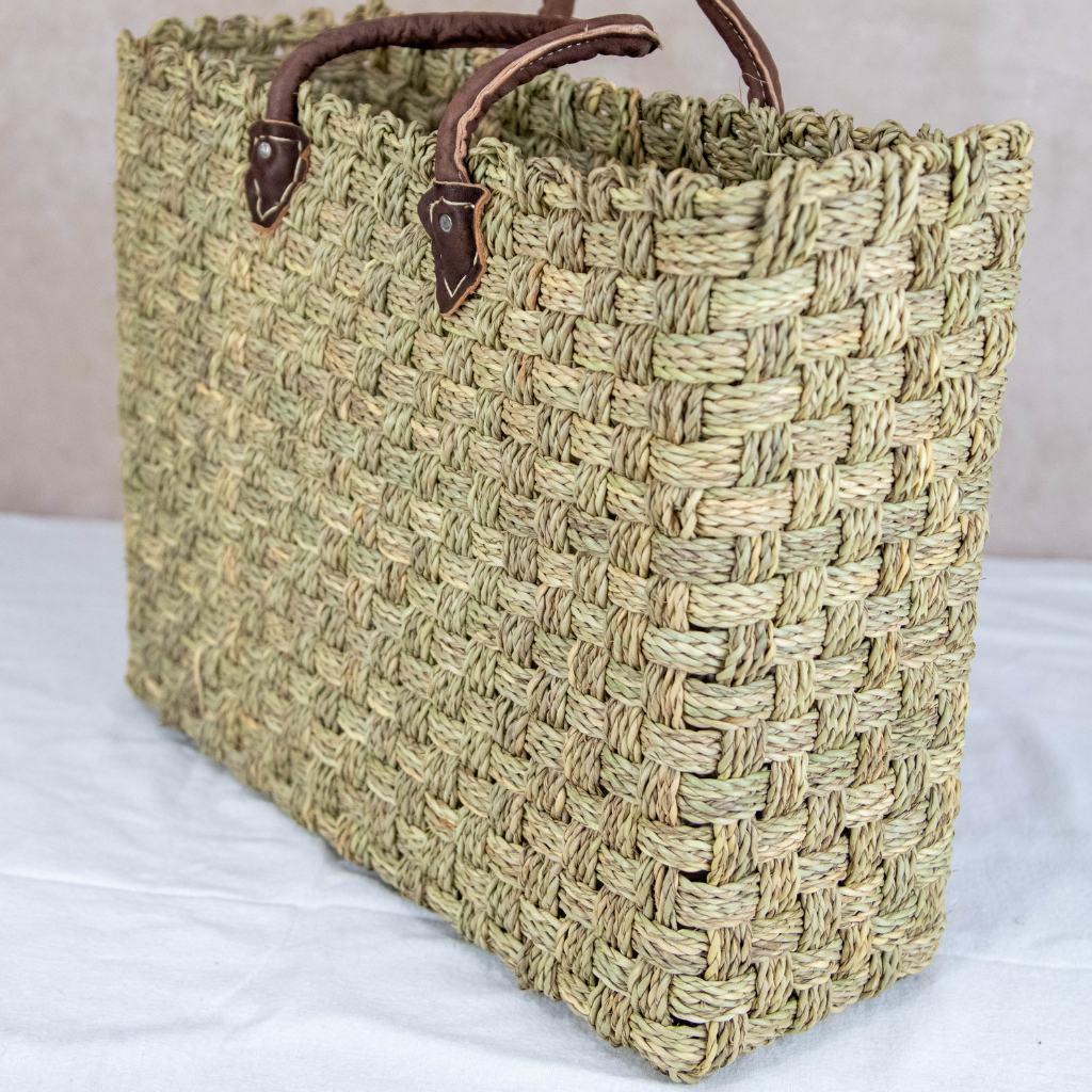 Moroccan Wicker Market Basket Bag – Perfect for Shopping