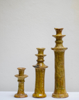 Moroccan Tamegroute Ochre Candlestick Holder