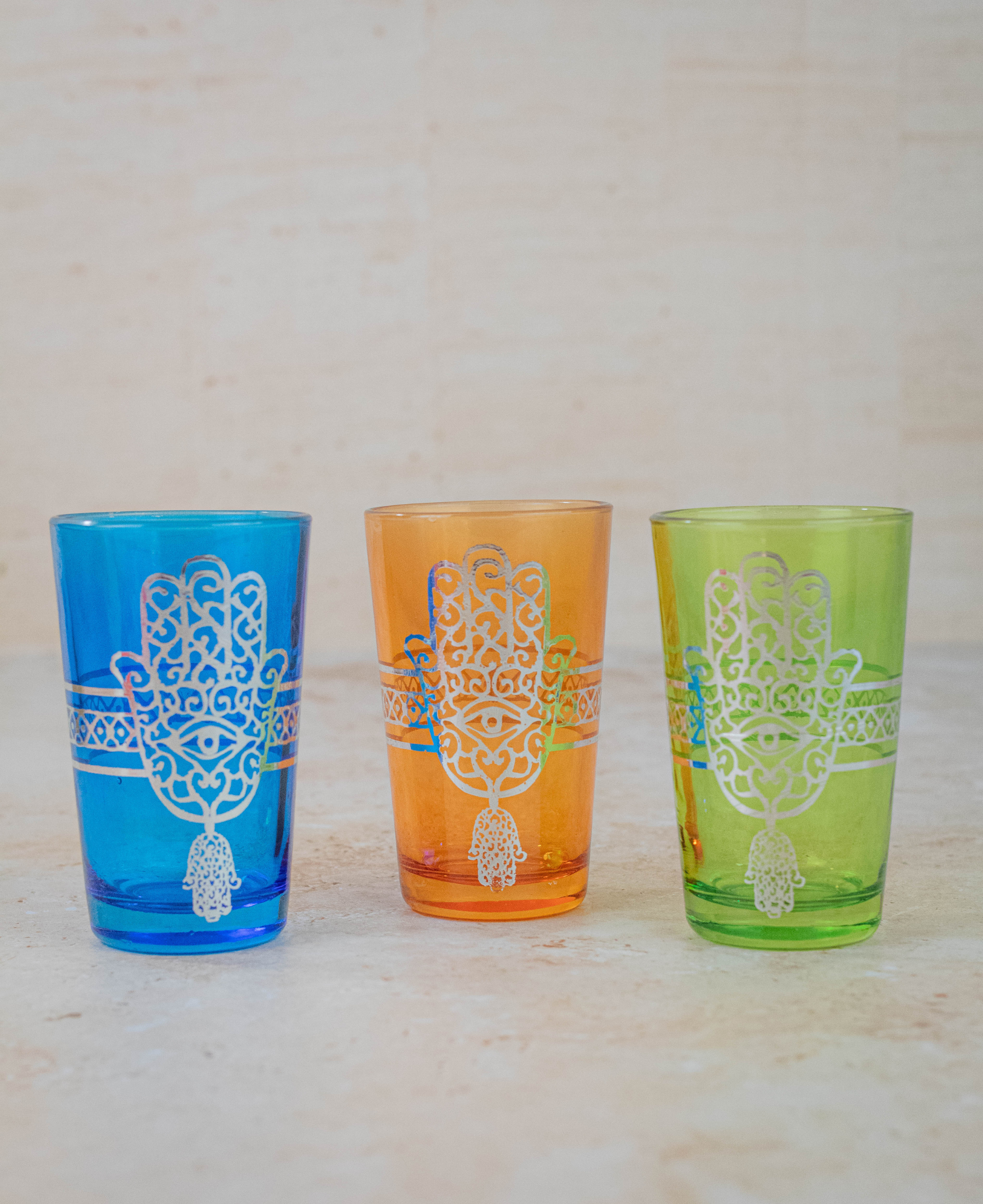 Moroccan Tea Glasses Multicoloured Set of 6