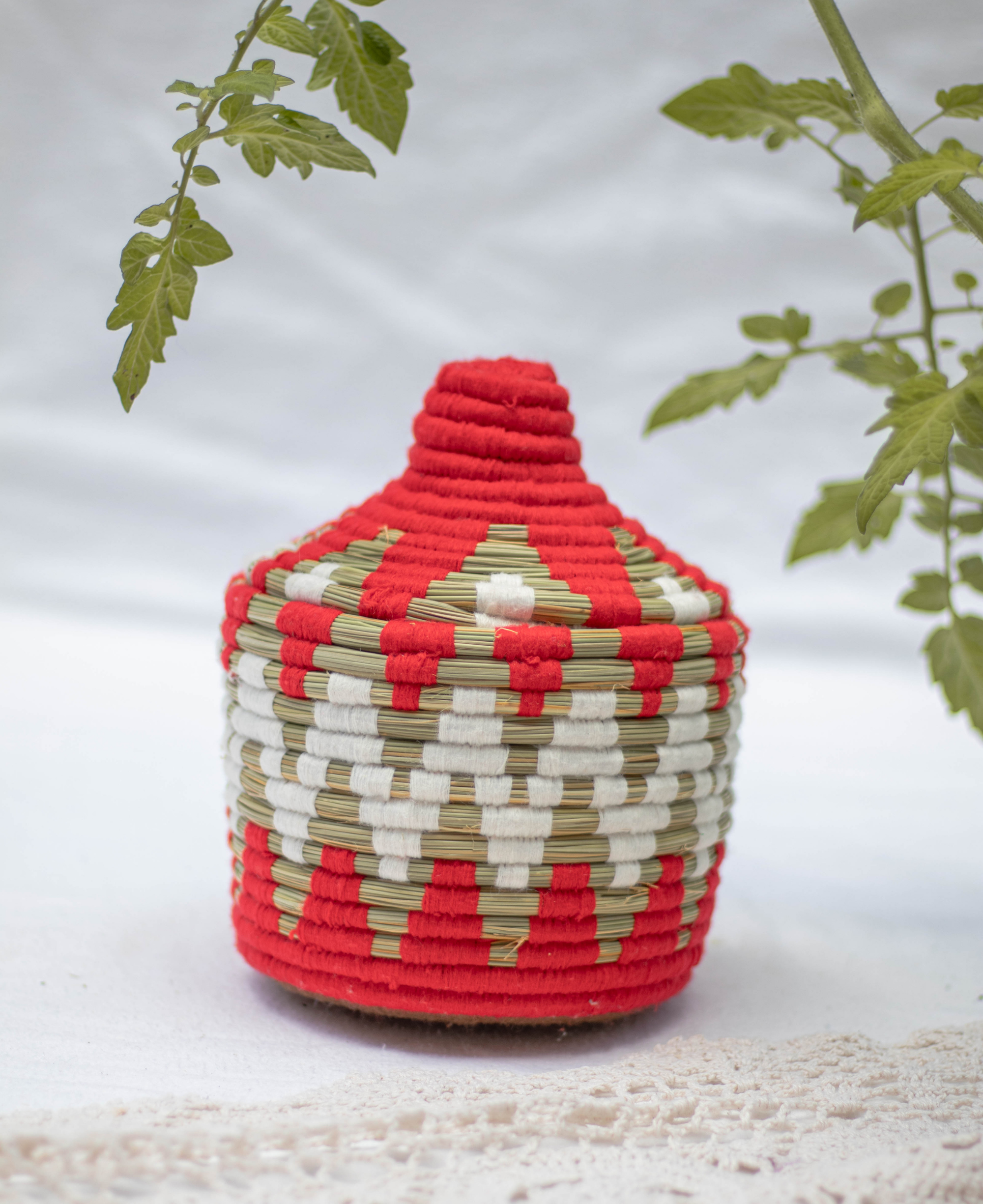 Hand-Woven Moroccan Wool Pot - 024