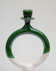 Handmade Green Ceramic Glazed Candlestick Holder