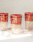 Moroccan Tea Glasses – Ruby Red & Gold Set of 6