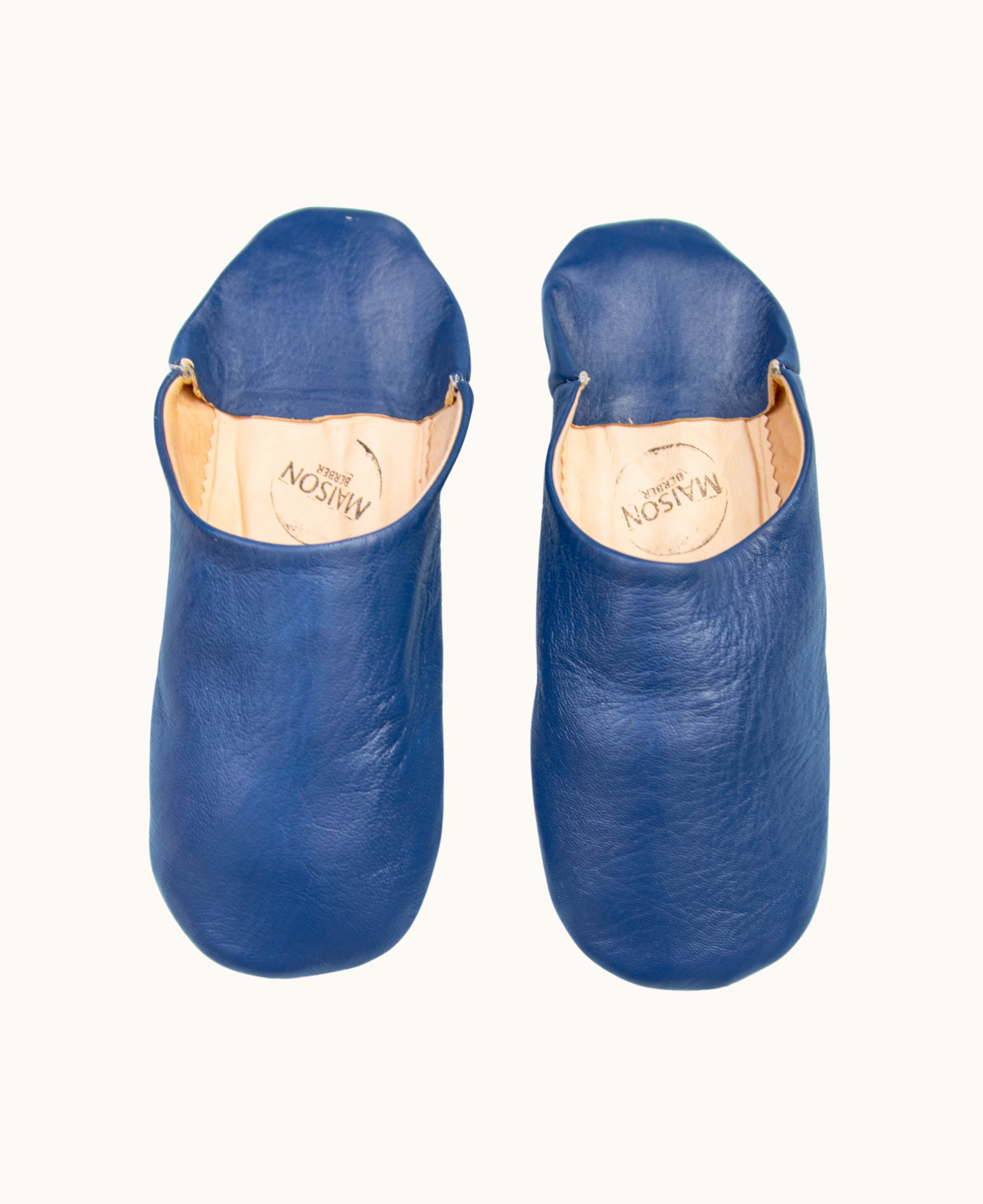 Moroccan Babouche Slippers, Blue