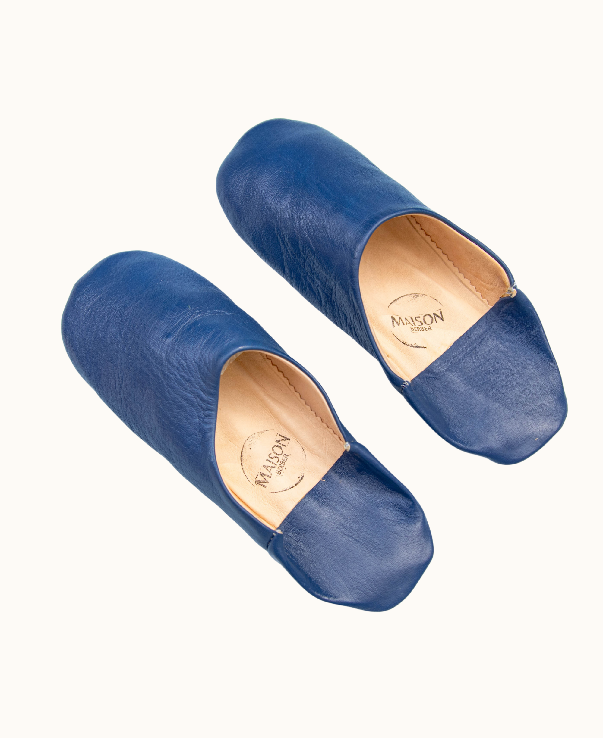 Moroccan Babouche Slippers, Blue