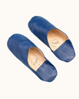 Moroccan Babouche Slippers, Blue