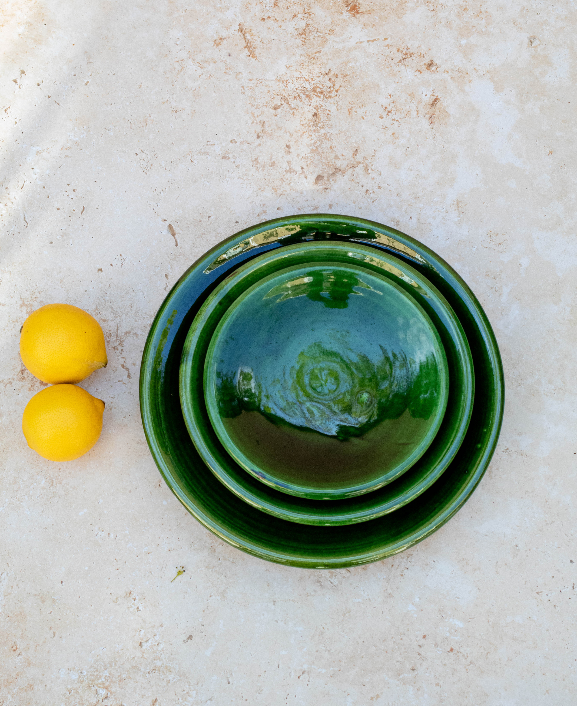 Tazekka Green Moroccan Ceramic Plate