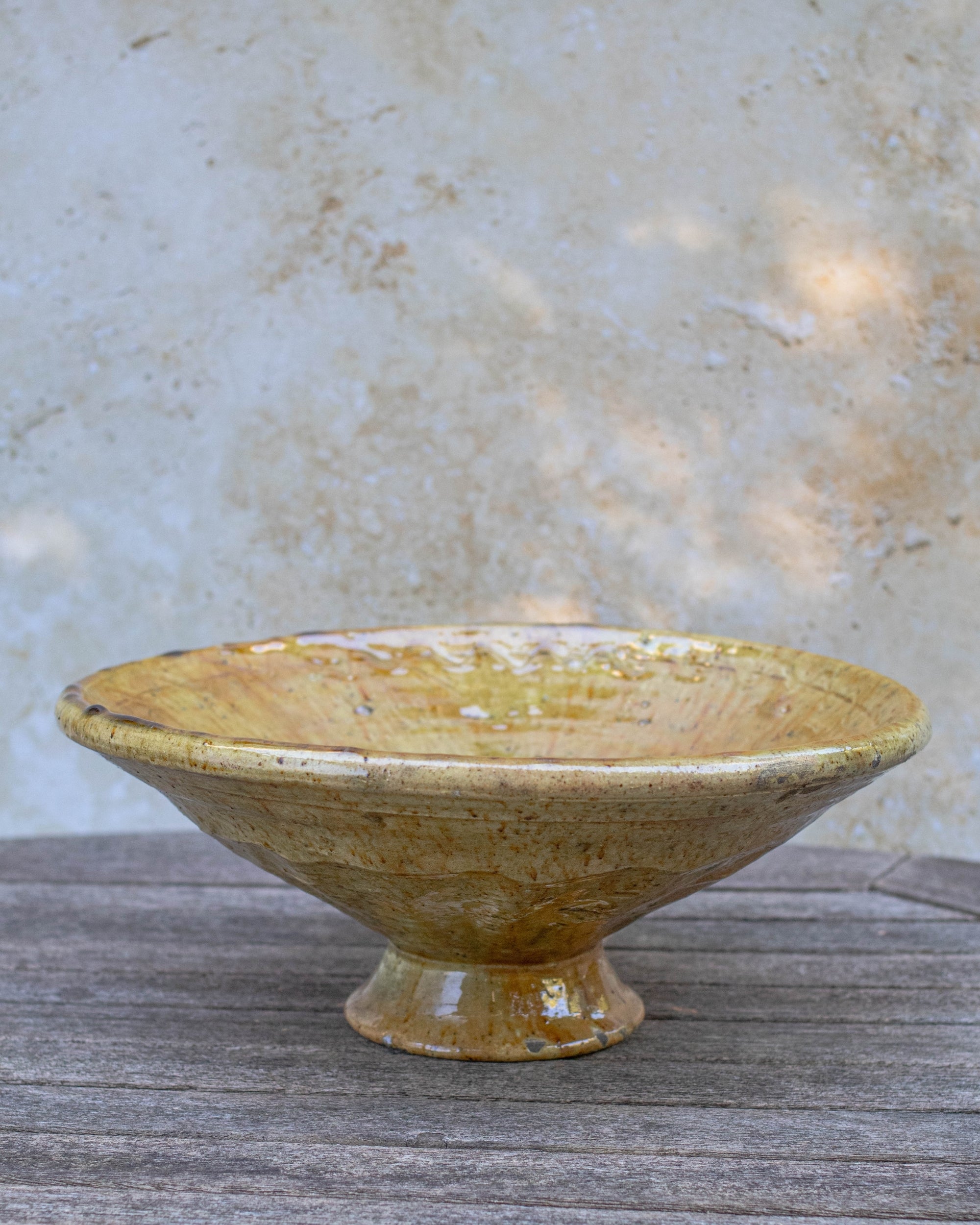 Tamegroute Yellow Ochre Pedestal Bowl