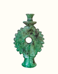 Vintage Tamegroute Shaded Green Candlestick Holder