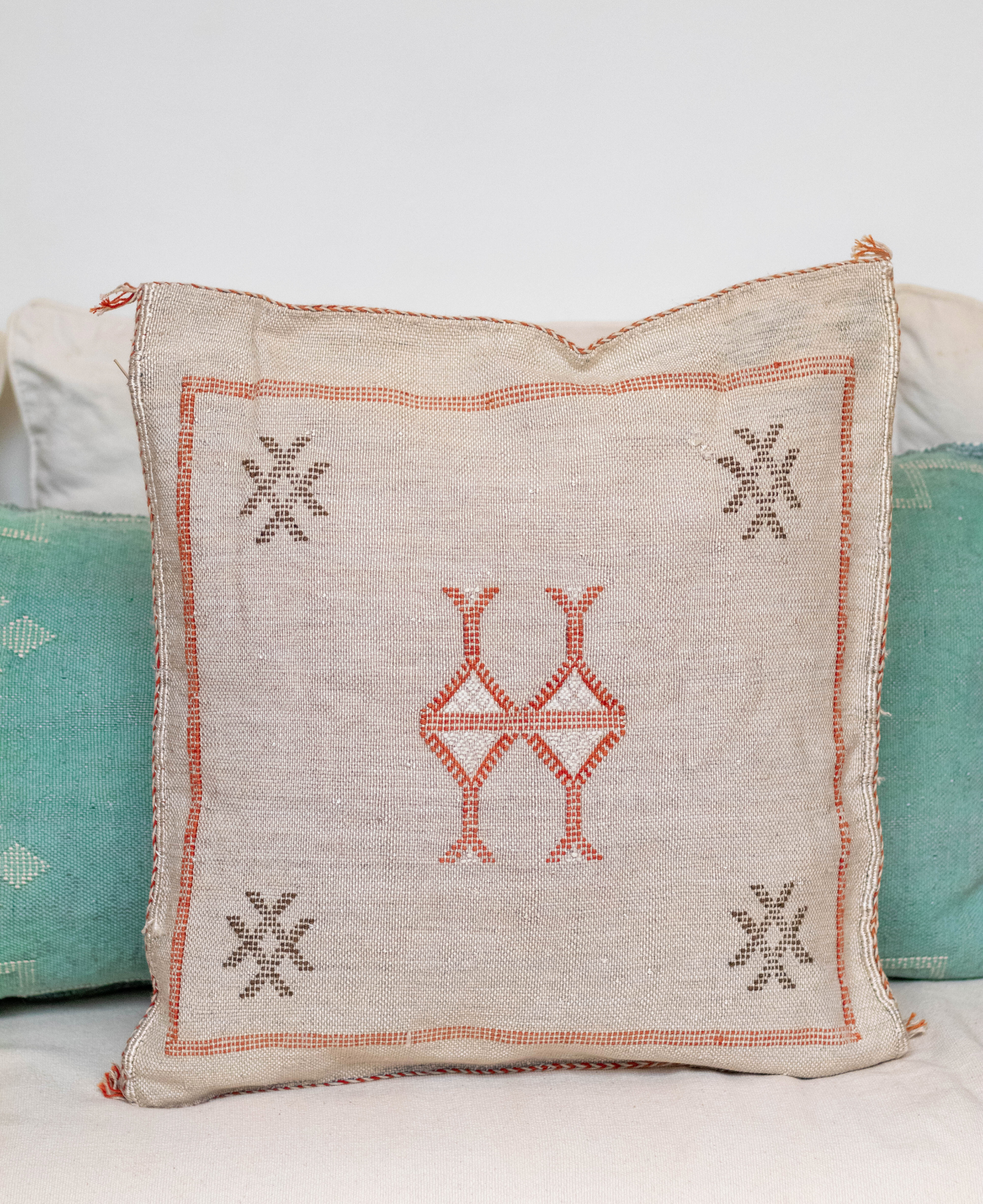 Handmade Moroccan Cactus Silk Cushion Cover 02