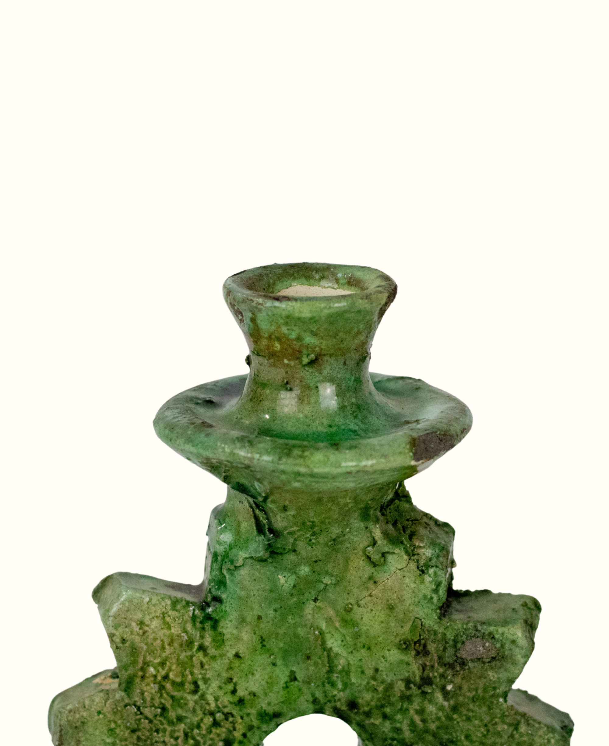 Handmade Moroccan Vintage Tamegroute Shaded Candlestick Holder