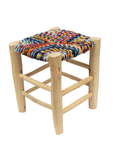 Moroccan Handmade Stool with Boucherouite