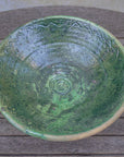 Handmade Tamegroute Sculptural Pedestal Bowl - Green