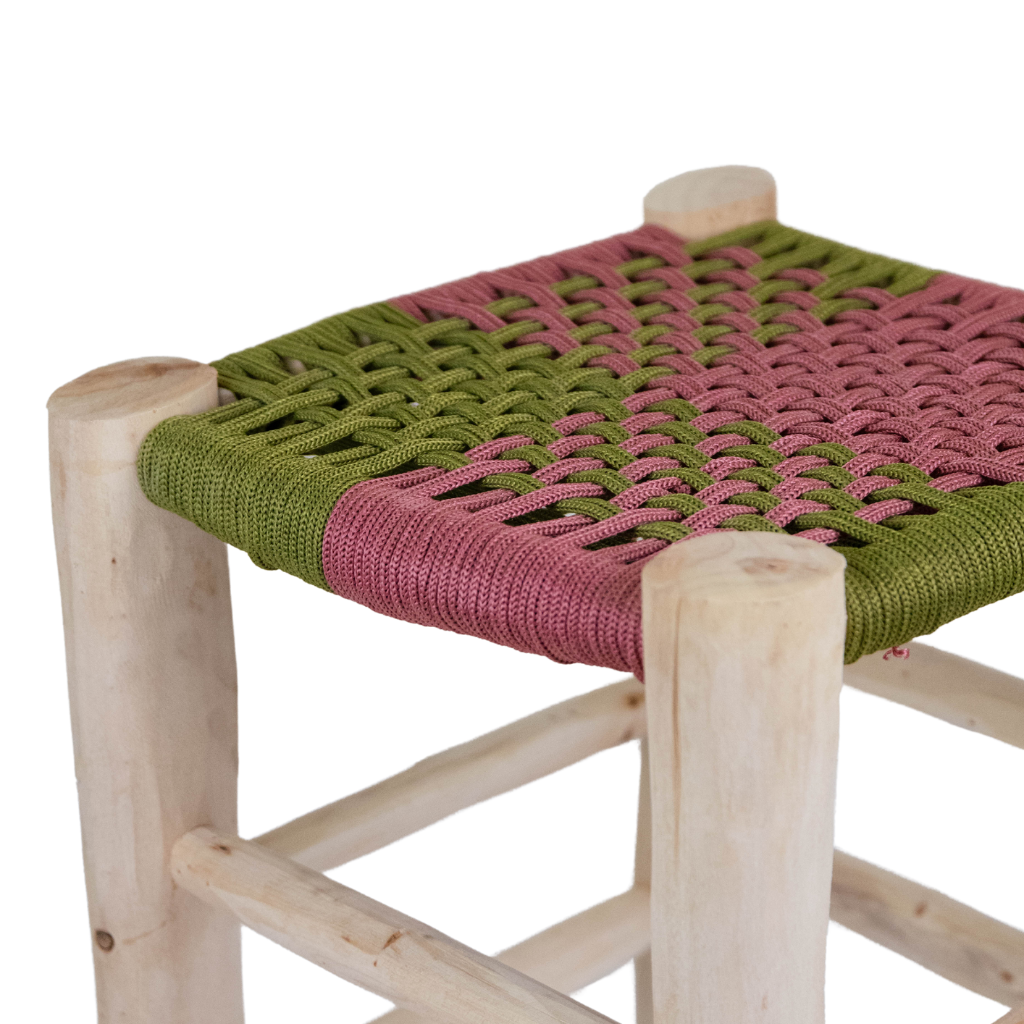Moroccan Handmade Stool Braided Rope Weaving, 21