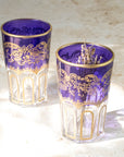 Moroccan Tea Glasses – Violet Purple & Gold Set of 6