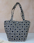 Moroccan Brocade Velvet and Gold Threads Tote Bag in Black