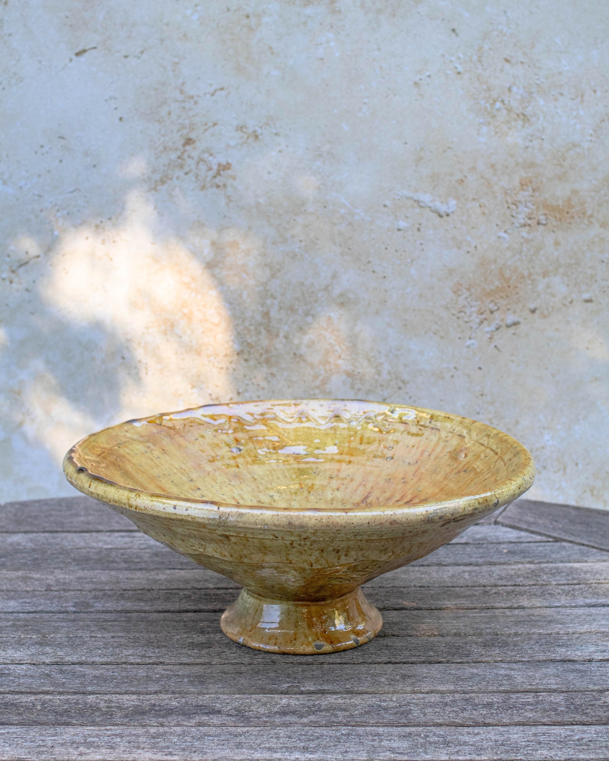 Tamegroute Yellow Ochre Pedestal Bowl