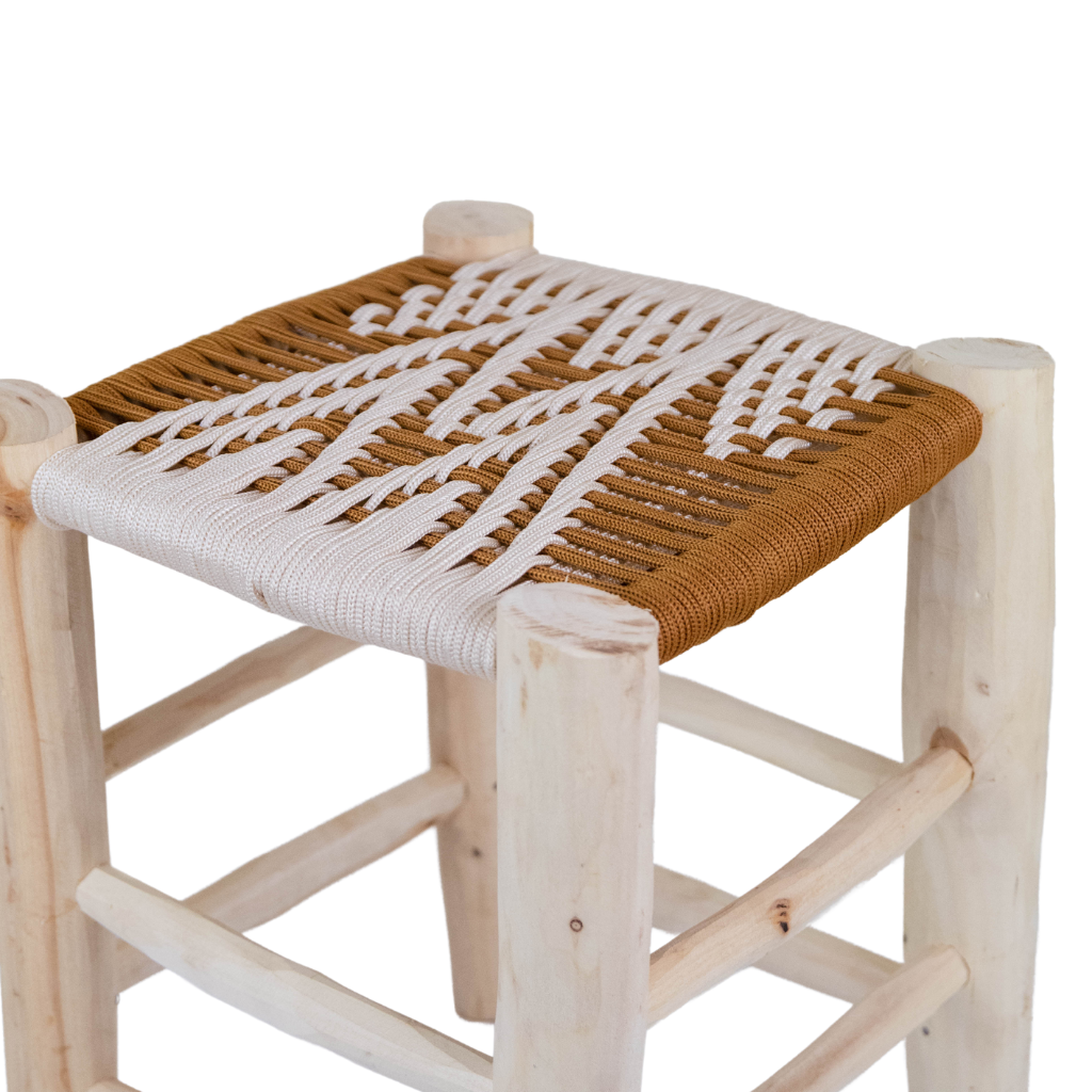 Moroccan Handmade Stool Braided Rope Weaving, 22