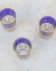 Moroccan Tea Glasses – Violet Purple & Gold Set of 6