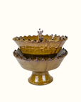 Moroccan Tamegroute Green Glazed Pedestal Bowl – 20cm
