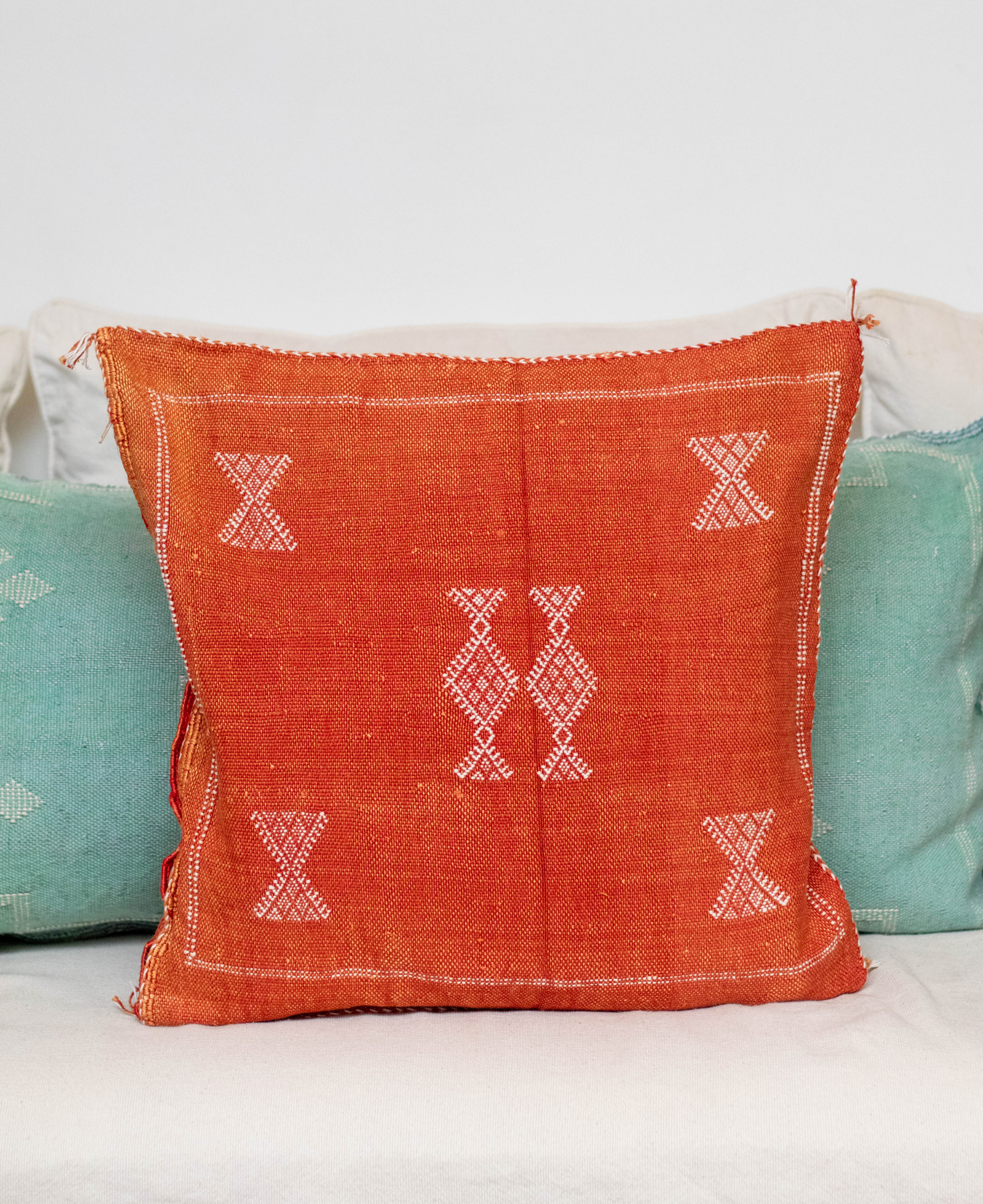 Handmade Moroccan Cactus Silk Cushion Cover