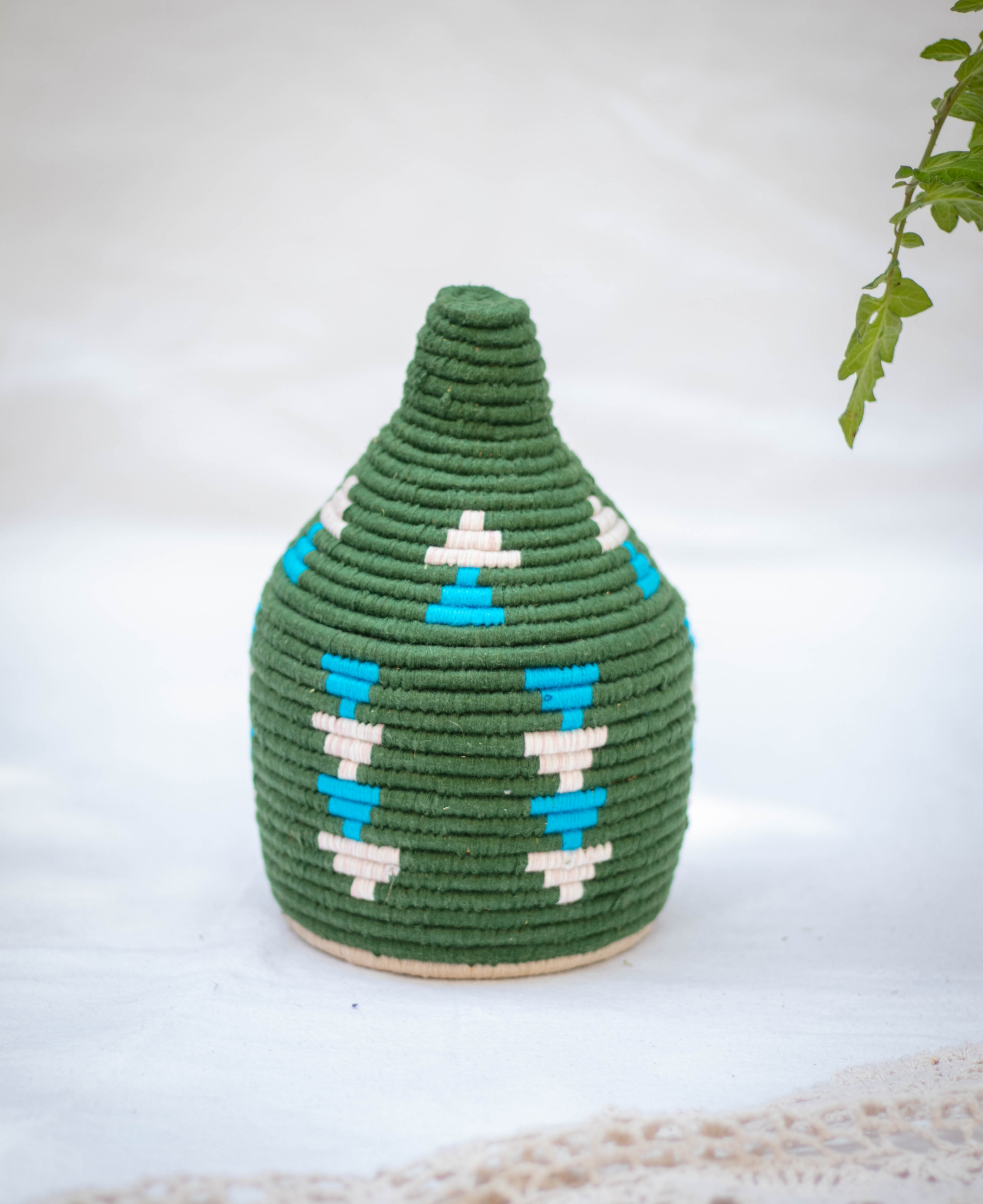 Hand-Woven Moroccan Wool Pot - 026