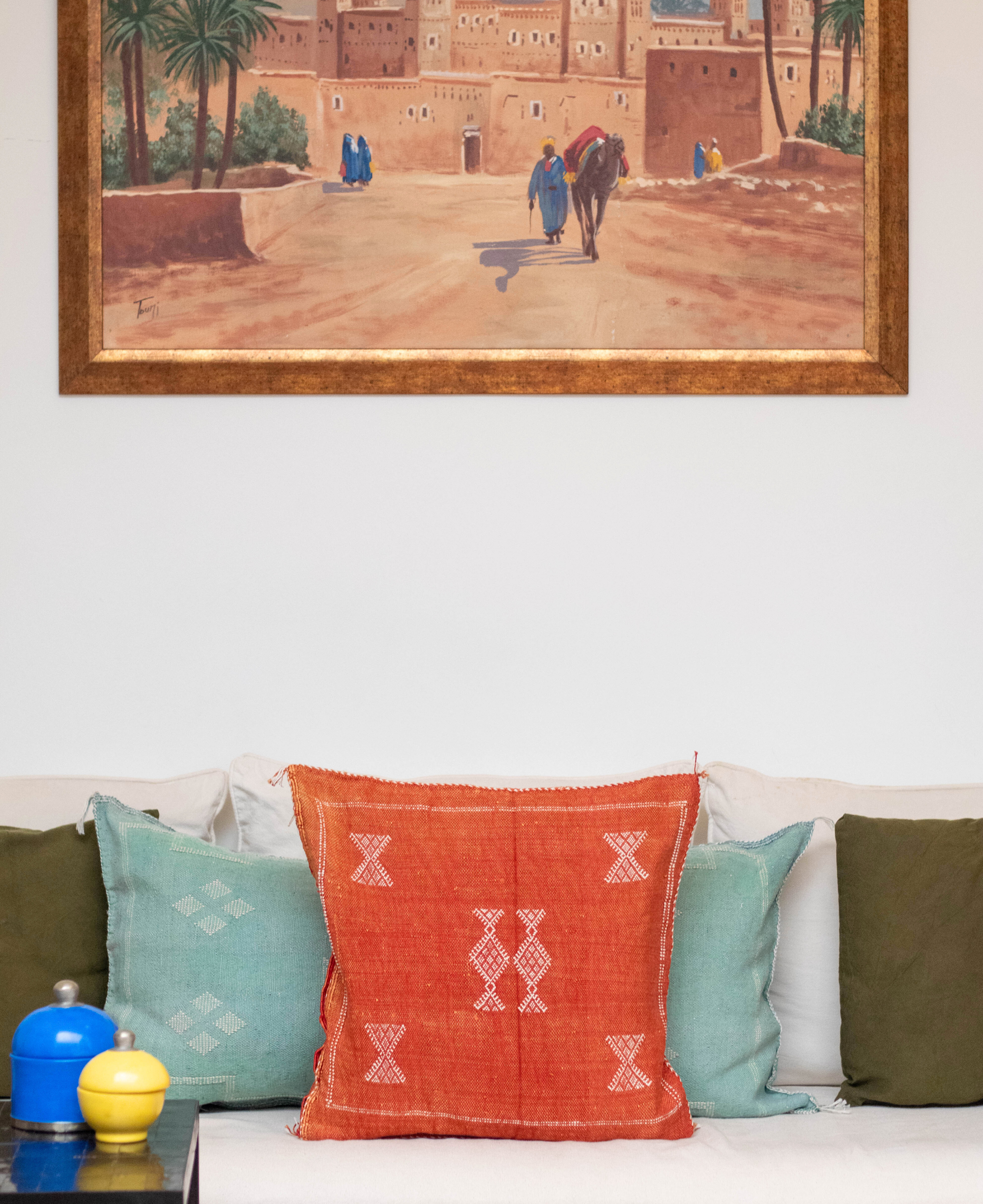 Handmade Moroccan Cactus Silk Cushion Cover