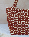 Moroccan Brocade Velvet and Gold Threads Tote Bag in Brown
