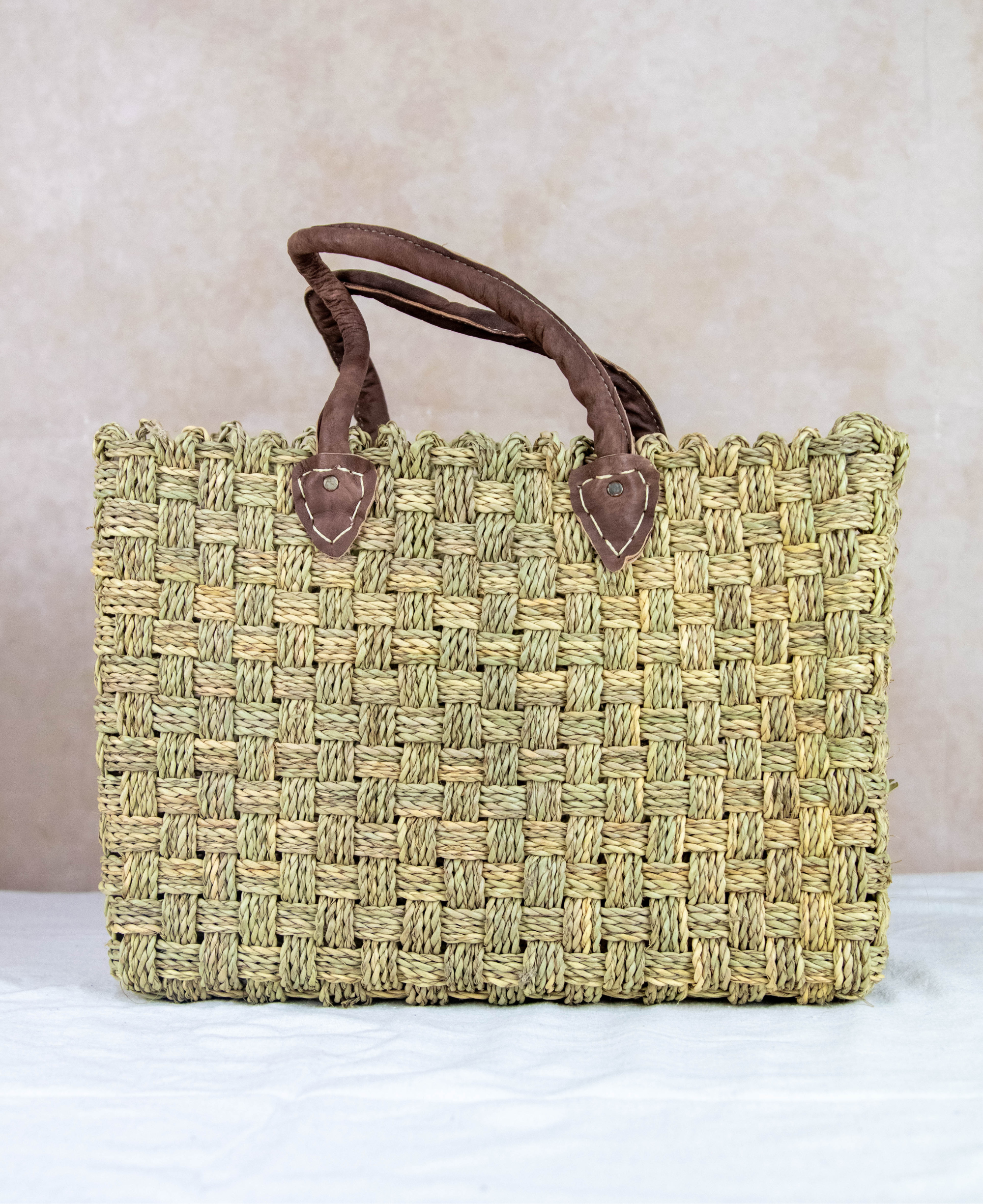 Moroccan Wicker Market Basket Bag – Perfect for Shopping
