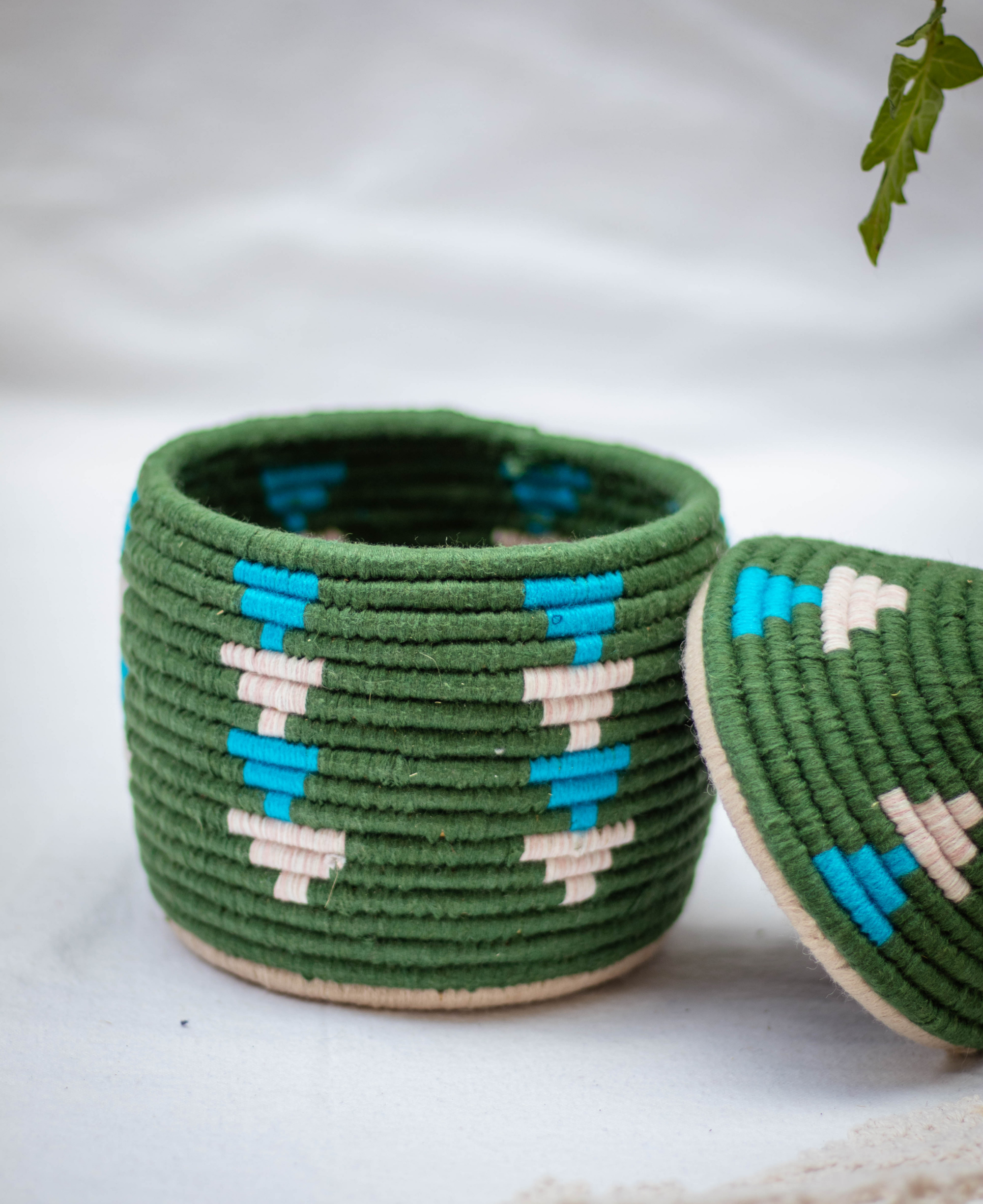 Hand-Woven Moroccan Wool Pot - 026