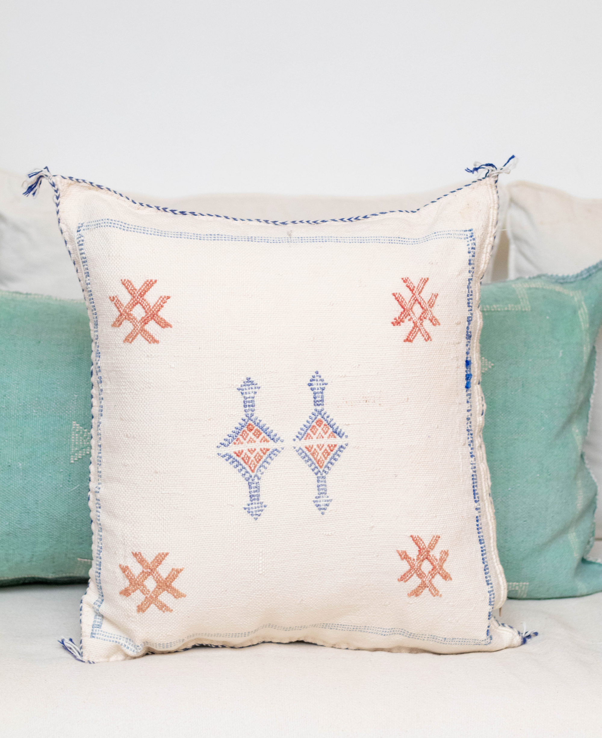 Handmade Moroccan Cactus Silk Cushion Cover - 17