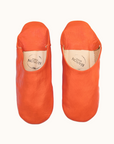 Moroccan Babouche Slippers, Tangerine