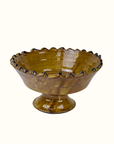 Moroccan Tamegroute Green Glazed Pedestal Bowl – 20cm