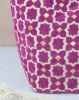 Moroccan Brocade Velvet and Gold Threads Tote Bag in Purple
