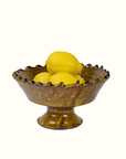 Moroccan Tamegroute Green Glazed Pedestal Bowl – 20cm