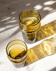 Recycled Moroccan Amber Tumbler Glass, Set of 6