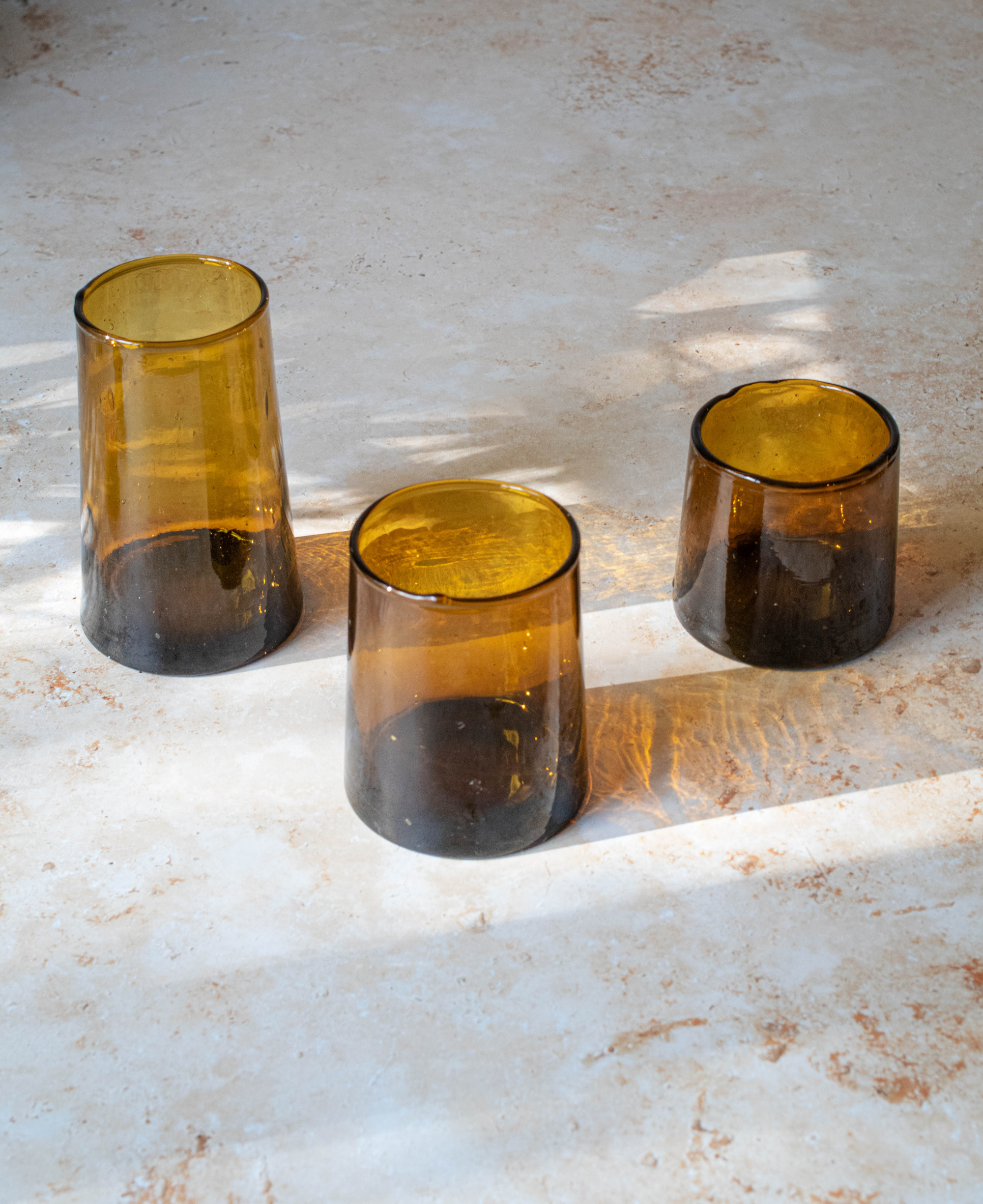 Recycled Moroccan Amber Tumbler/Highball Glass