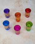 Set of 6 Authentic Moroccan Multicoloured Tea Glasses