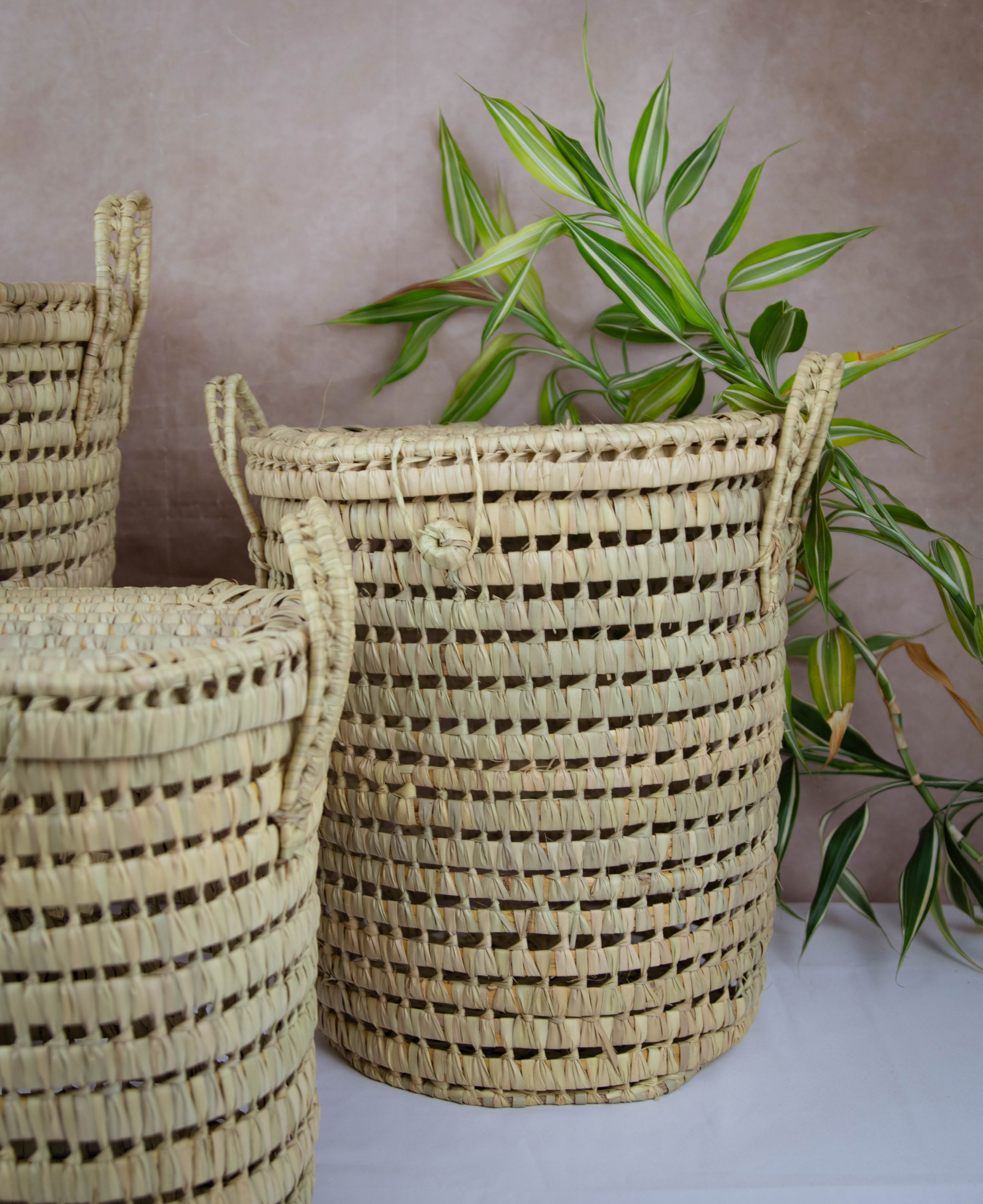 Moroccan Handmade Woven Laundry Storage Basket
