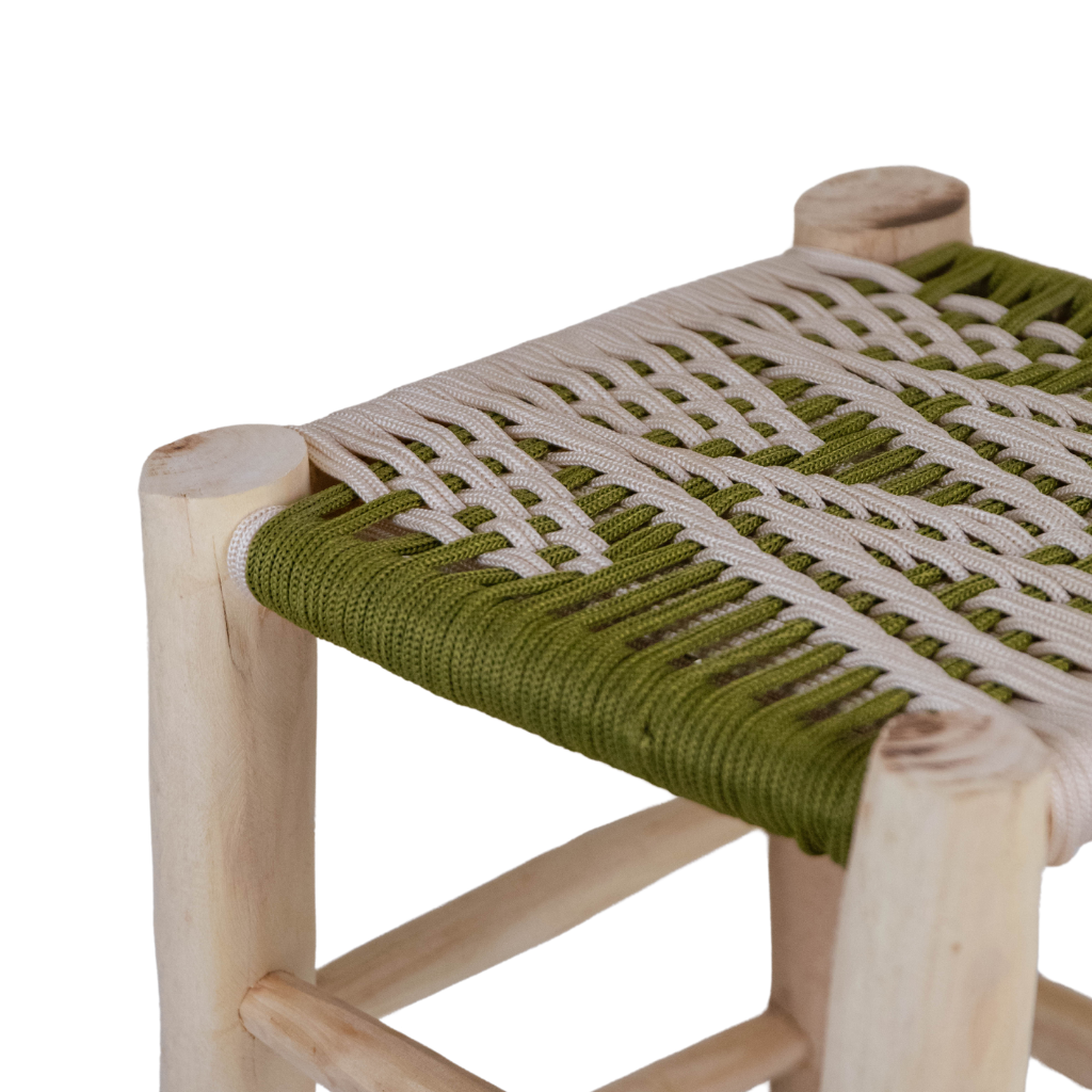 Moroccan Handmade Stool Braided Rope Weaving, 17