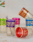 Moroccan Tea Glasses – Multicolour Gold Set of 6