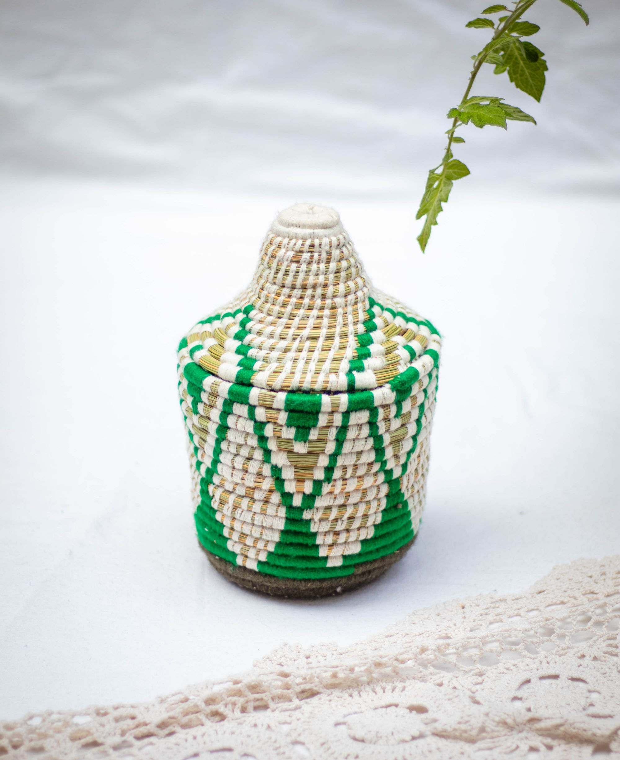 Hand -Woven Moroccan Wool Pot - 019