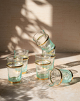 Recycled Moroccan Beldi Clear Tea Glasses Set