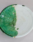 Handmade Tamegroute Half-Glazed Plate - Green