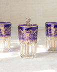 Moroccan Tea Glasses – Violet Purple & Gold Set of 6
