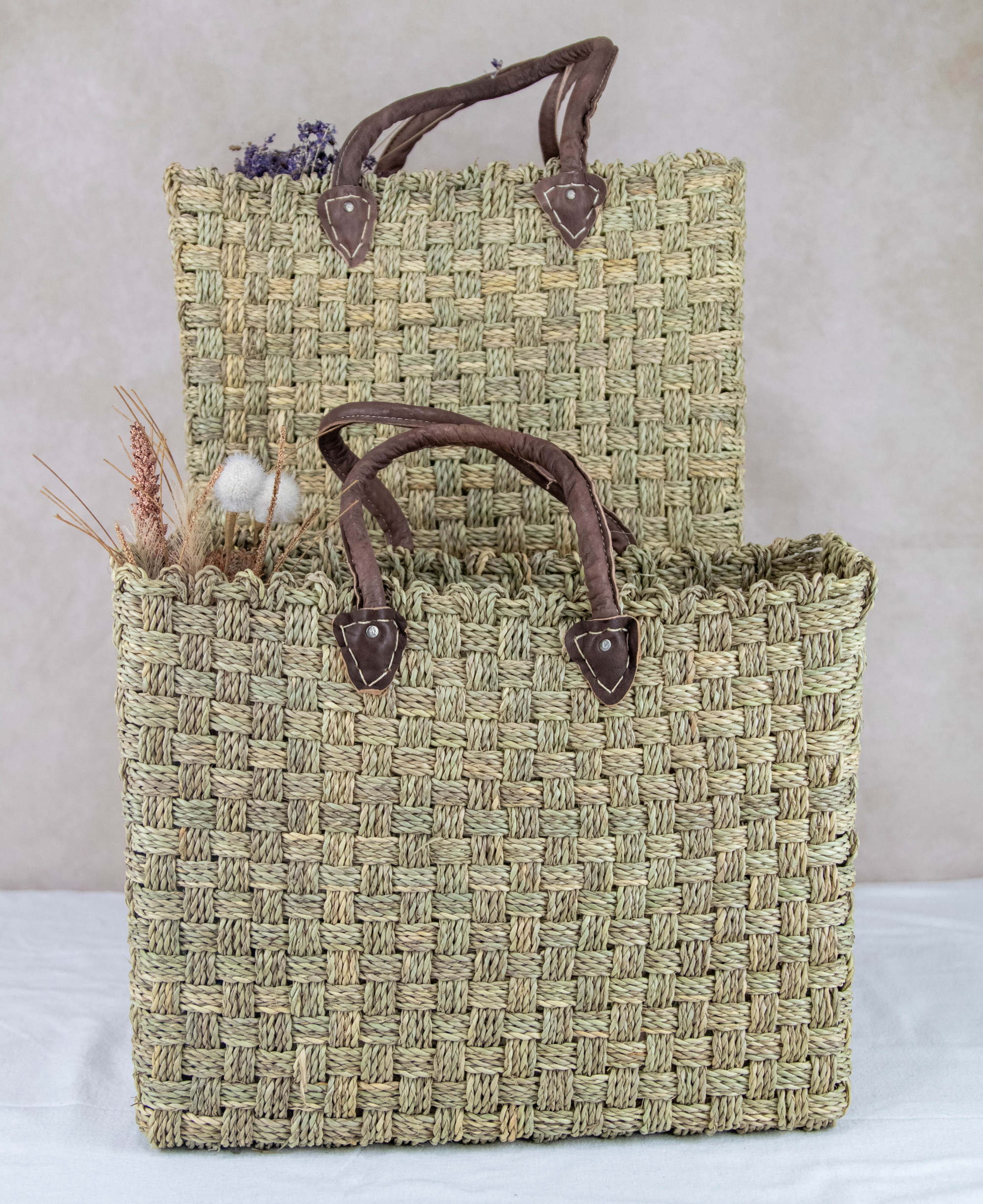 Moroccan Wicker Market Basket Bag – Perfect for Shopping