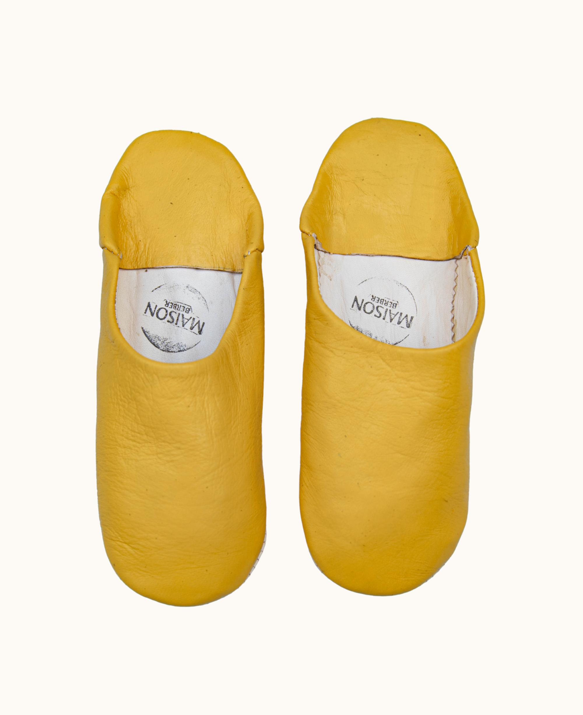 Moroccan Babouche Slippers, Yellow