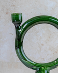 Tamegroute Shaded Green Ceramic Candlestick Holder