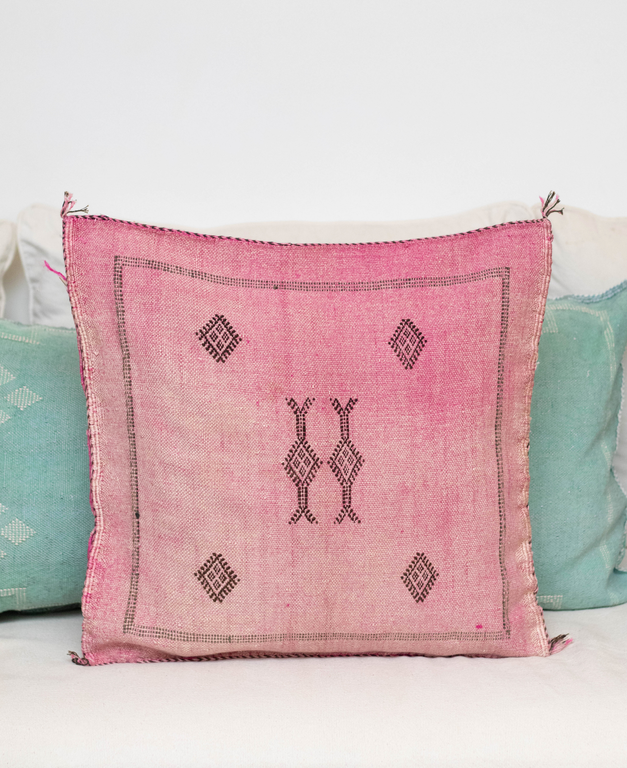 Handmade Moroccan Cactus Silk Cushion Cover - 18