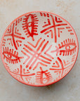 Moroccan Berber Eye Pedestal Bowl - Red